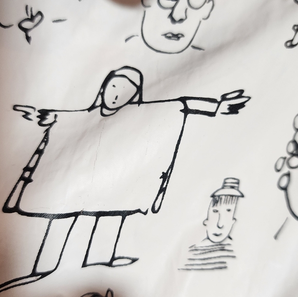 Kate Spade Maira Kalman Vintage Various Illluminations White Black Trench Rain - Picture 7 of 10